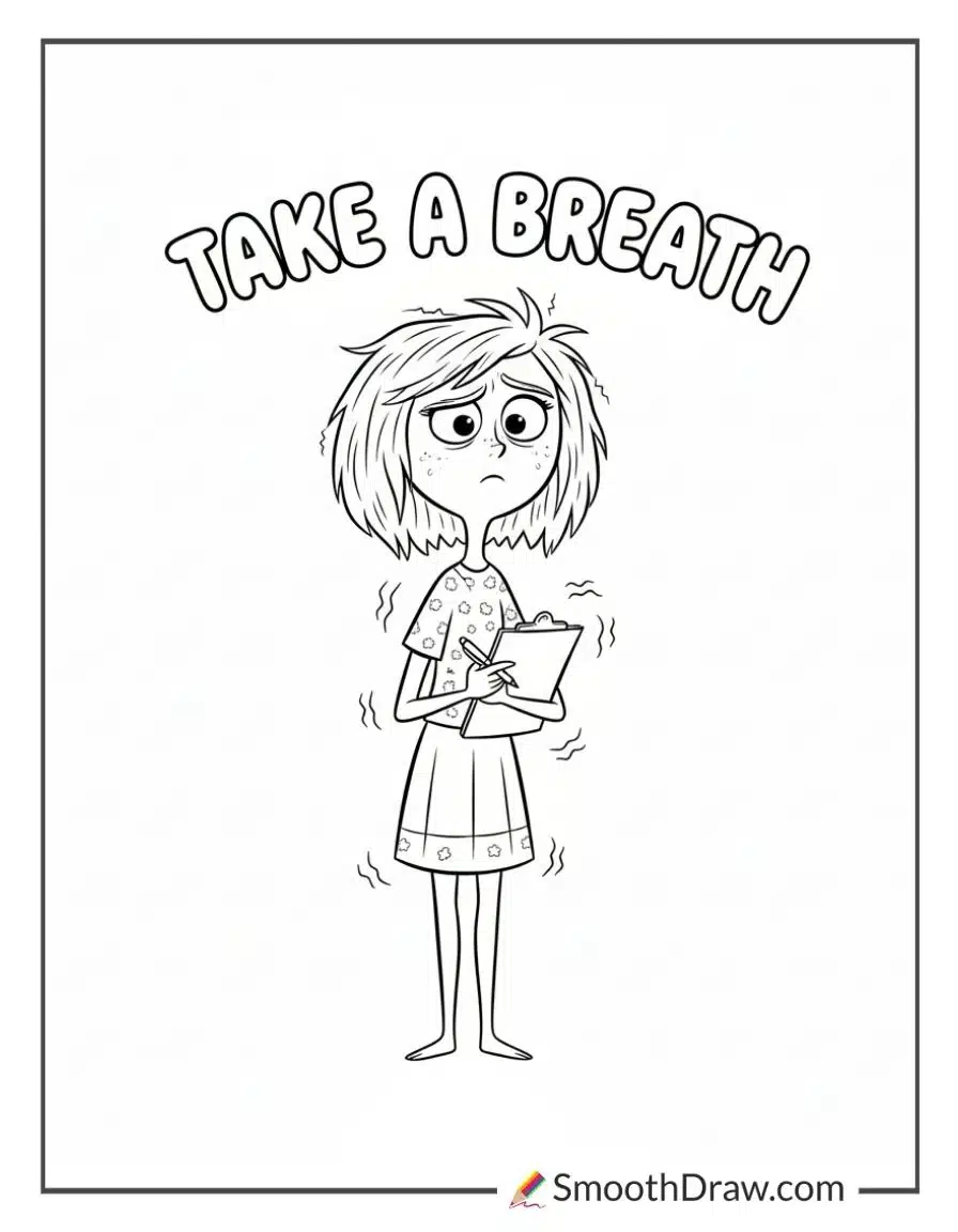 Anxiety Inside Out Coloring Page