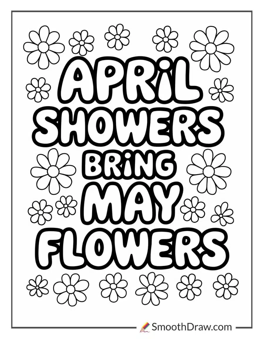 april showers bring may flowers coloring page