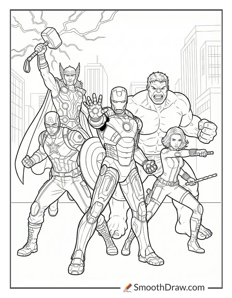 Avengers Cartoon Coloring Pages