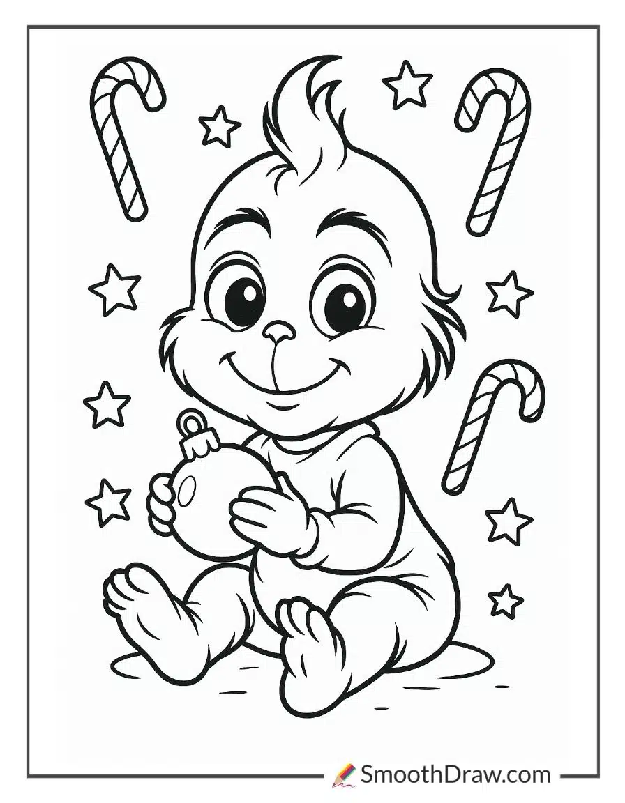 Baby Grinch Coloring Page