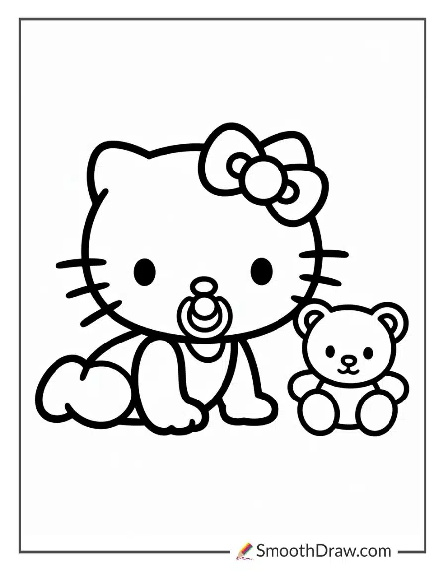 Baby Hello Kitty Coloring Pages 1