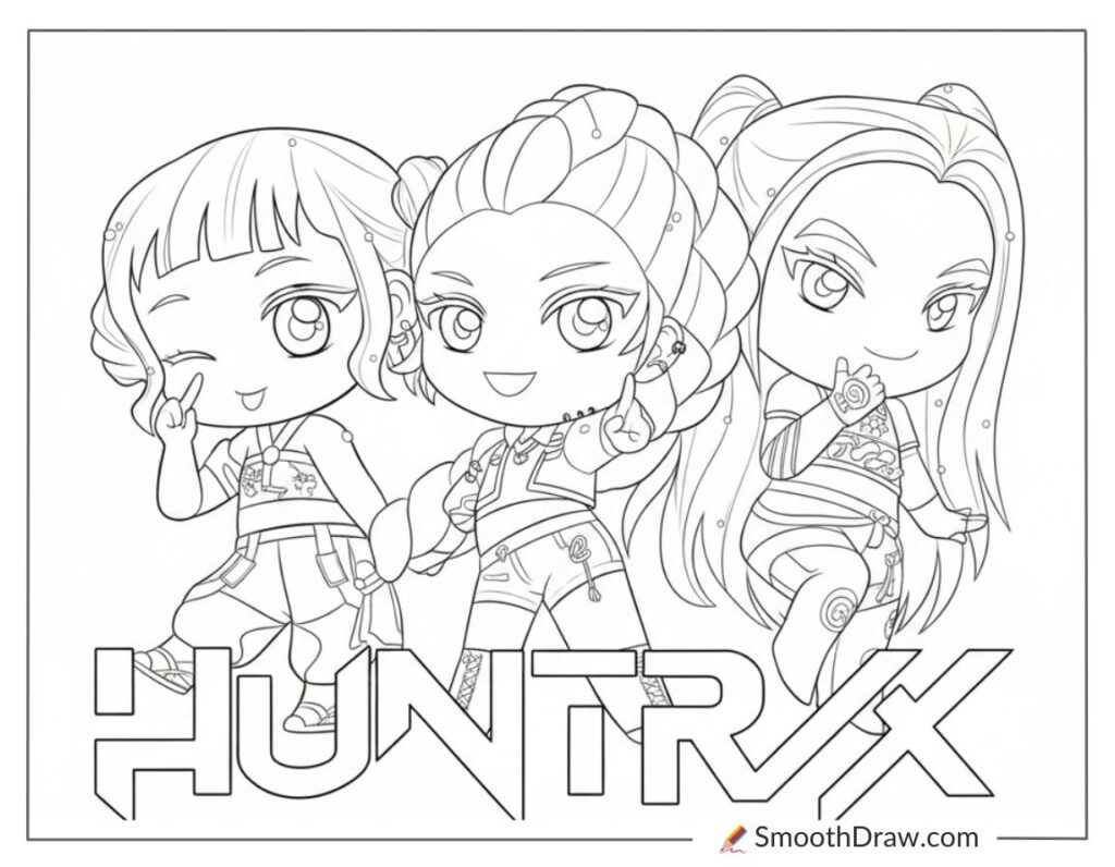 20 Free Huntrix Coloring Pages (Print Free)