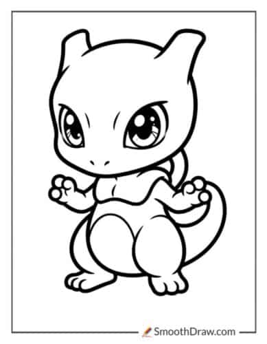 Baby Mewtwo Coloring Page