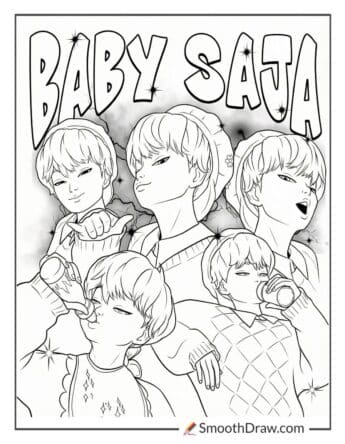 baby saja kpop demon hunters coloring pages