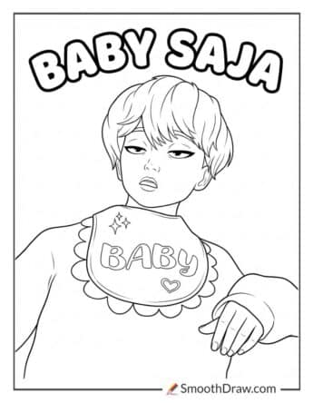 baby saja kpop demon hunters coloring pages