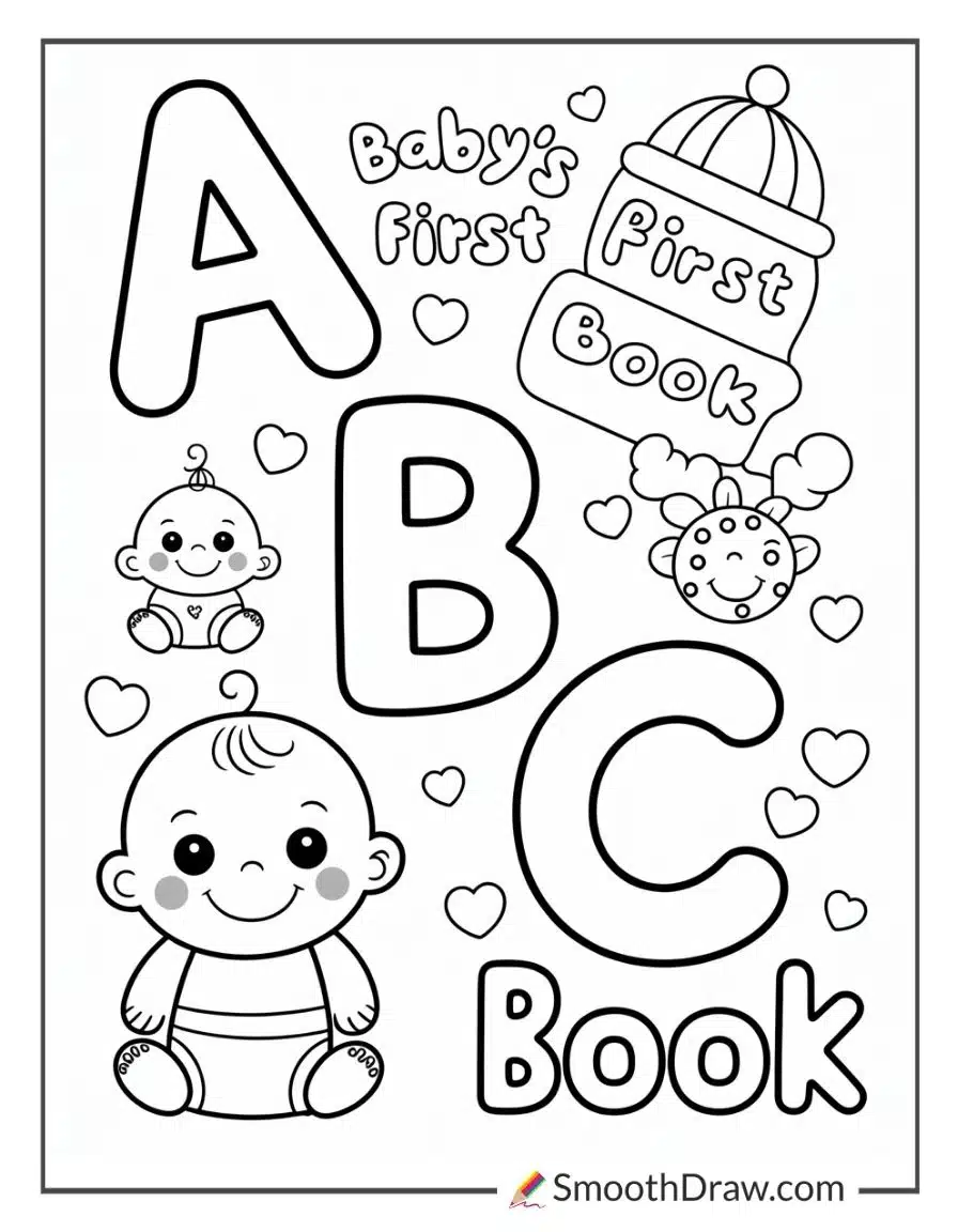 Babys First Abc Book Coloring Pages