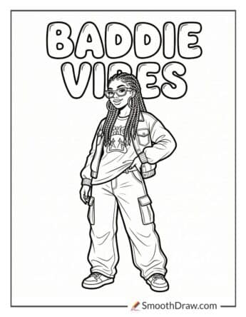 baddie black girl coloring pages