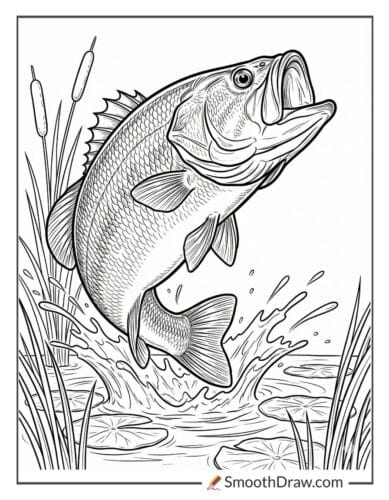 bass fishing coloring pages