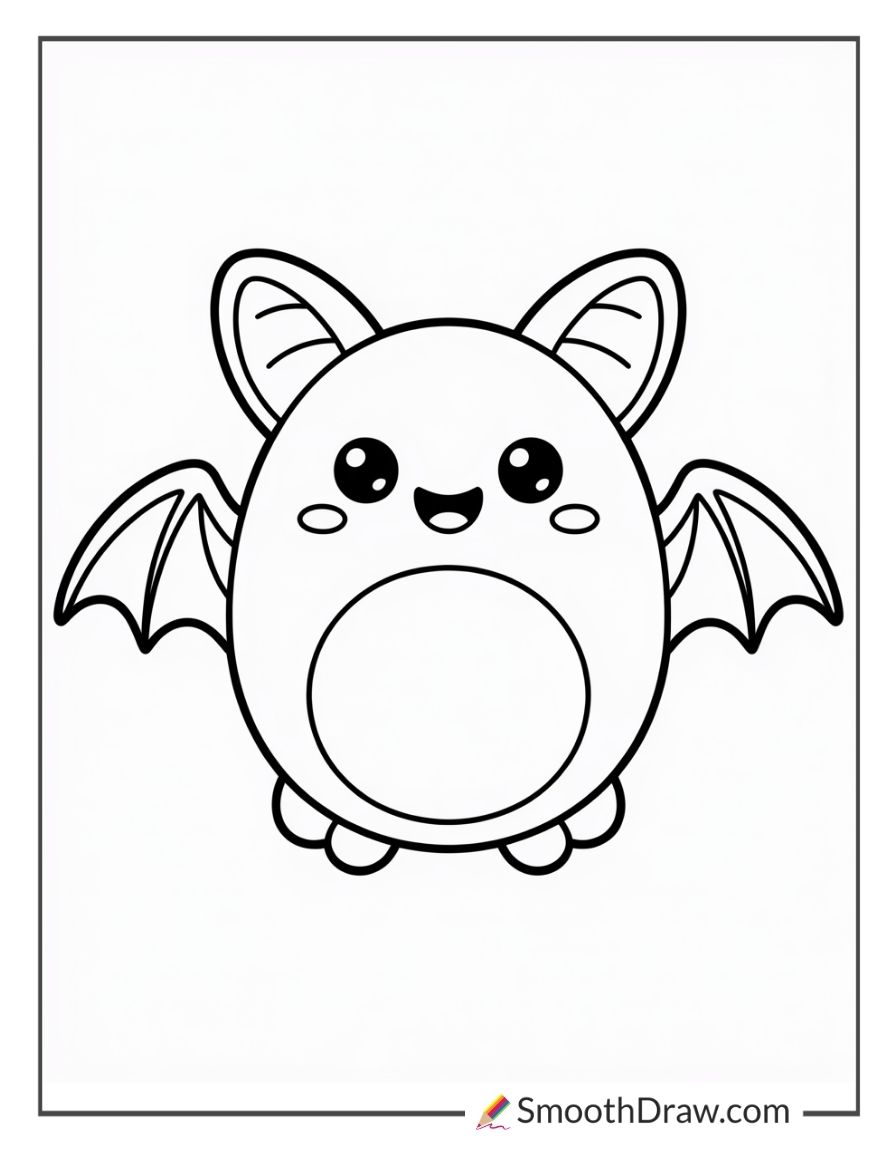 Bat Squishmallow Coloring Page