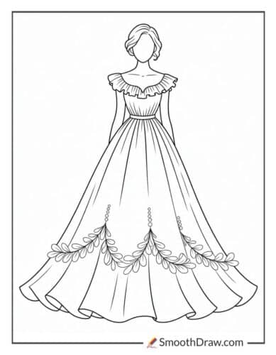 Beautiful Dress Coloring Pages