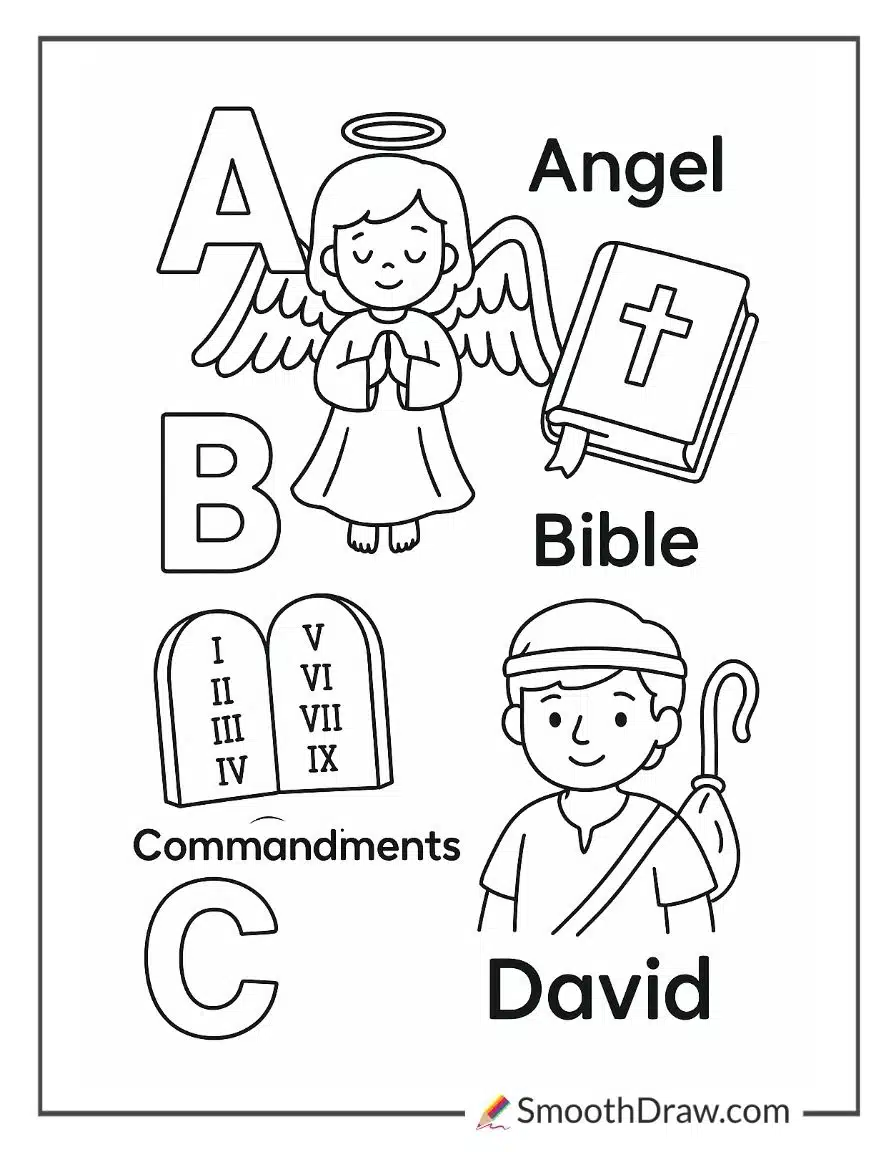 Bible Abc Coloring Pages