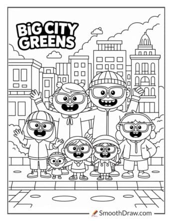 big city greens family coloring pages