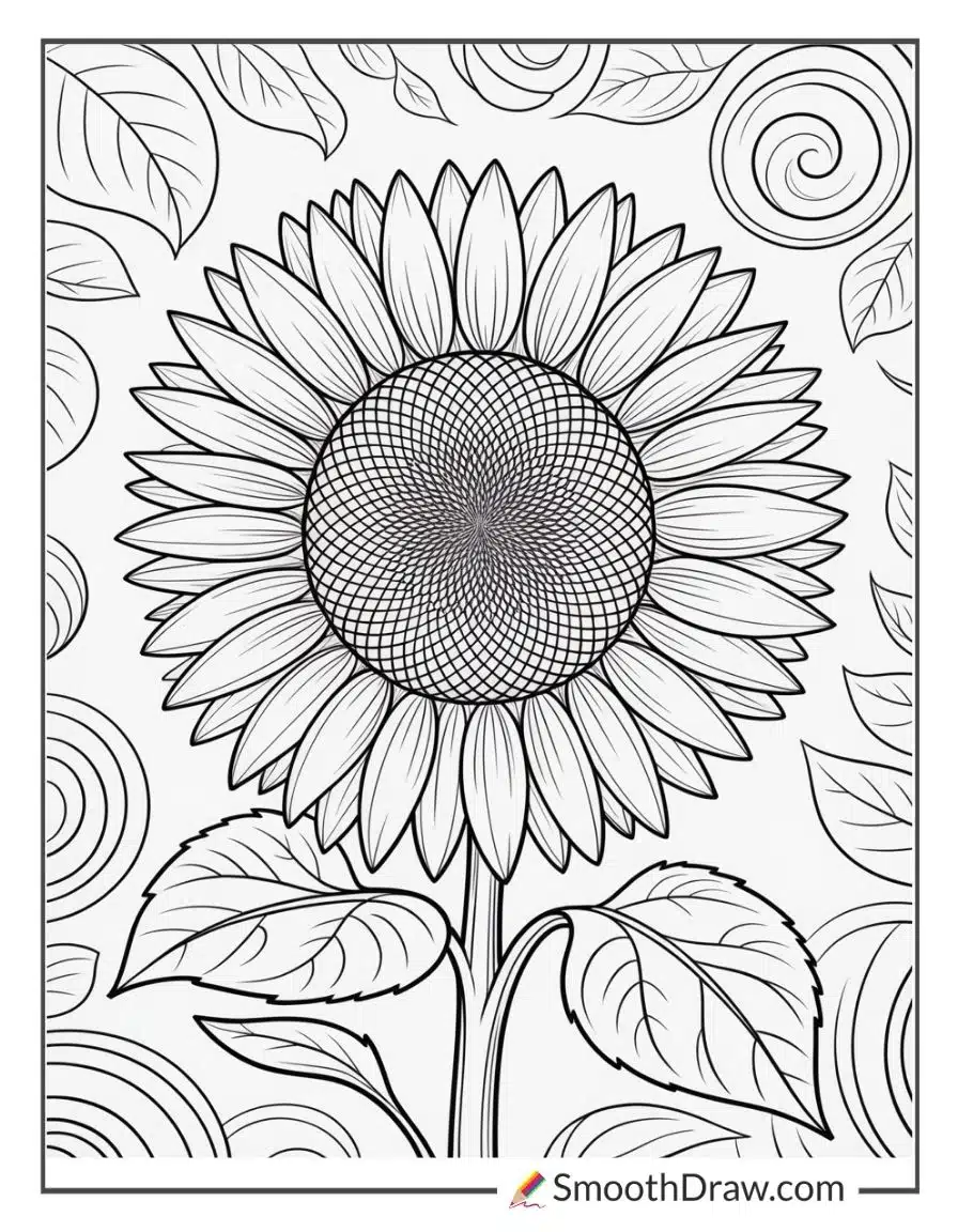 big sunflower coloring pages
