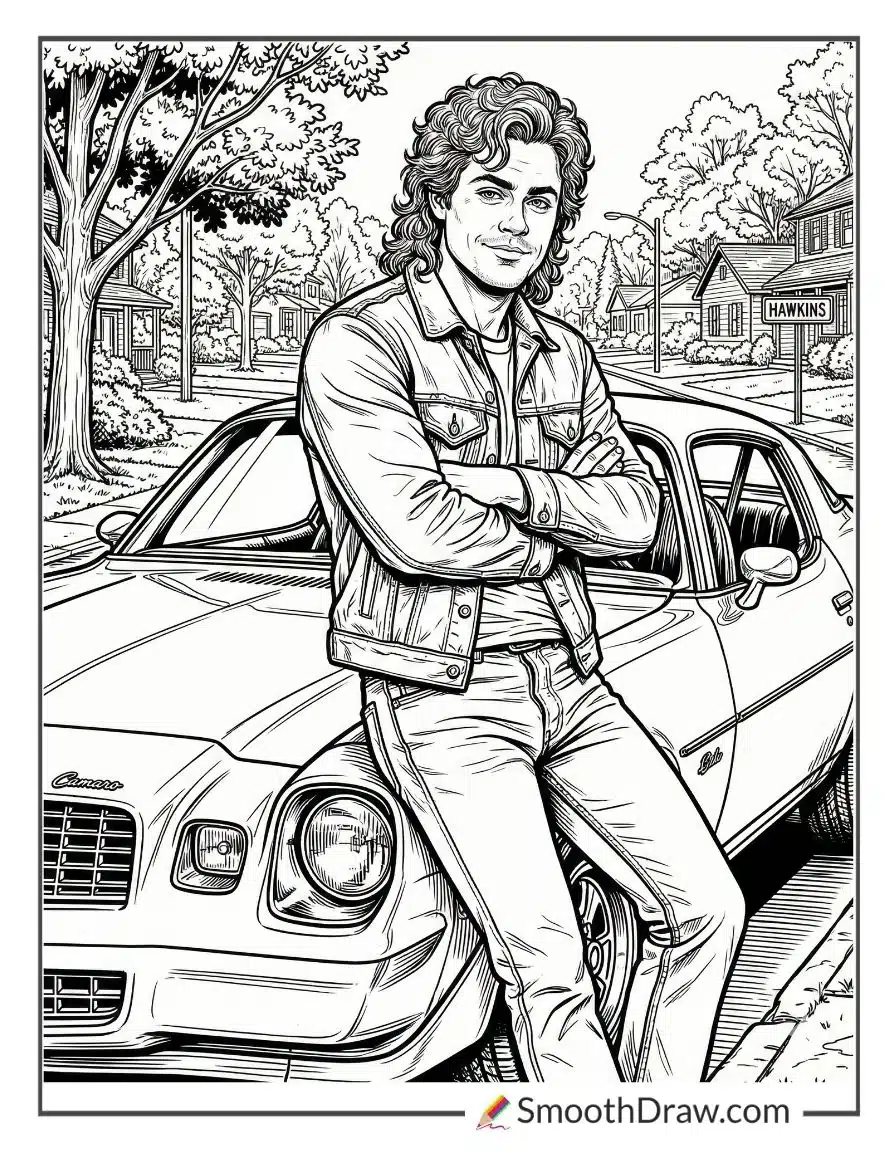 Billy Stranger Things Coloring Page