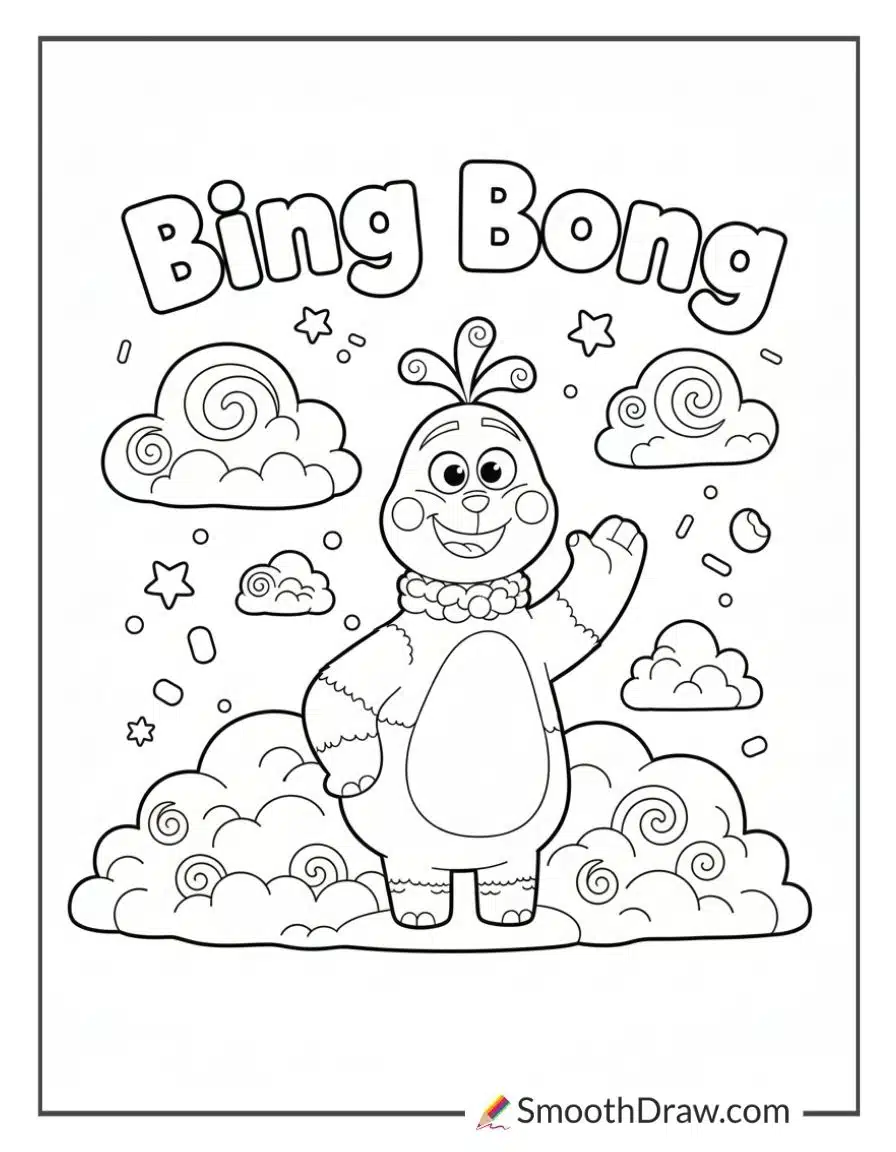 Bing Bong Inside Out Coloring Pages