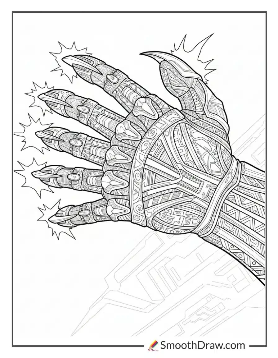 Black Panther Claw Coloring Page