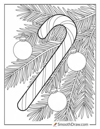 Blank Candy Cane Coloring Page
