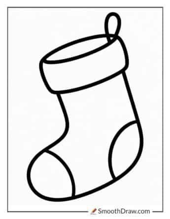 Blank Christmas Stocking Coloring Page