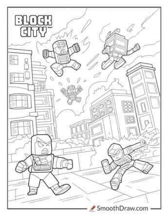block city wars coloring pages