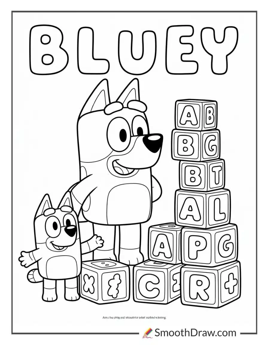 Bluey Abc Coloring Pages