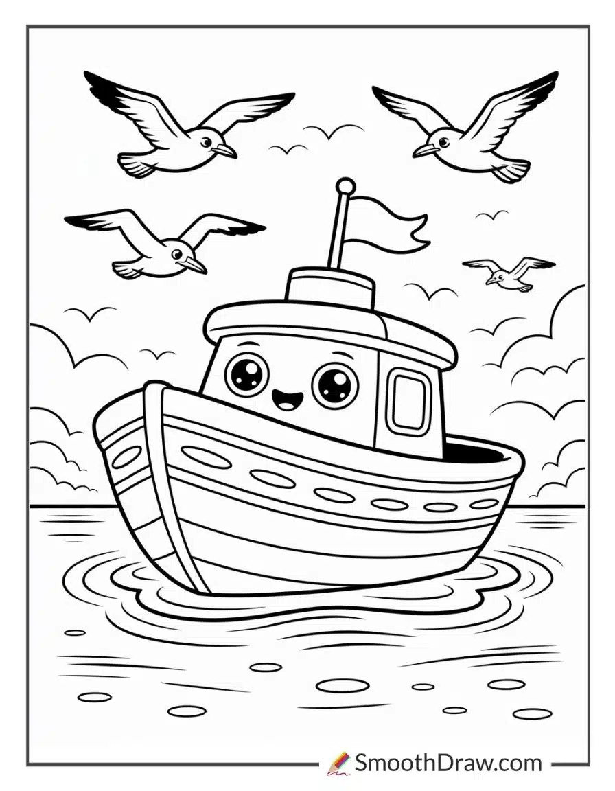 Boat Coloring Page