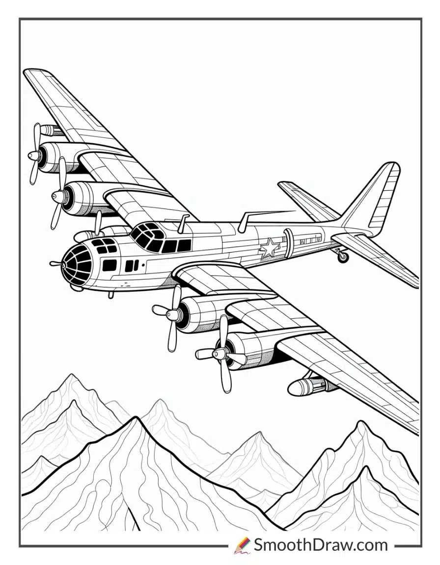 Bomber Plane Coloring Page