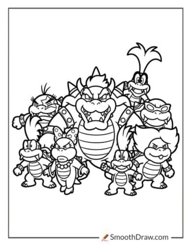 Bowser And Koopalings Coloring Pages