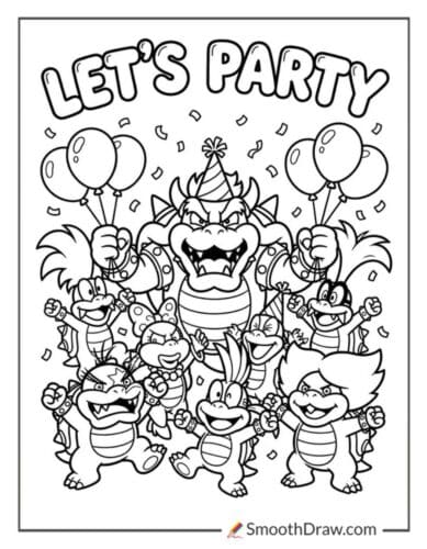 Bowser Celebrating With The Koopalings
