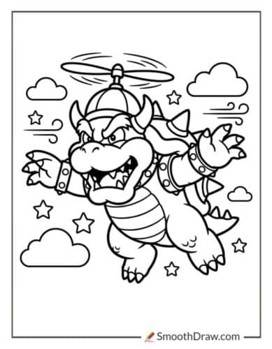 Bowser Flying With Propeller Hat
