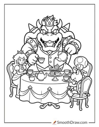 Bowser Hosting A Tea Party