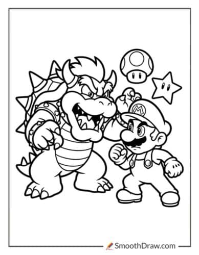 Bowser Mario Coloring Pages