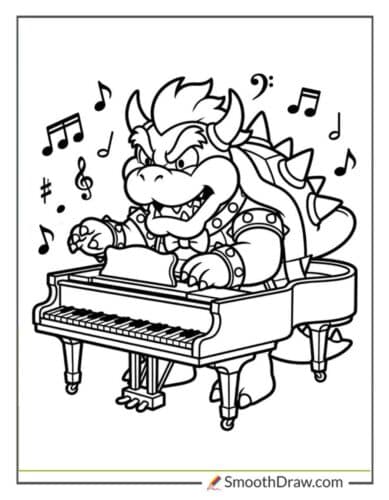 Bowser Playing A Piano