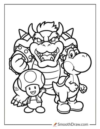 Bowser With Toad And Yoshi