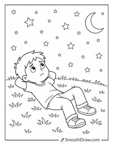 Boy Looking At The Stars