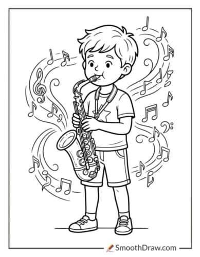 Boy Playing Saxophone