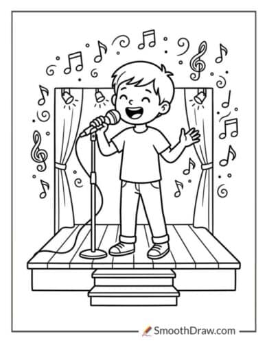 Boy Singing With Microphone