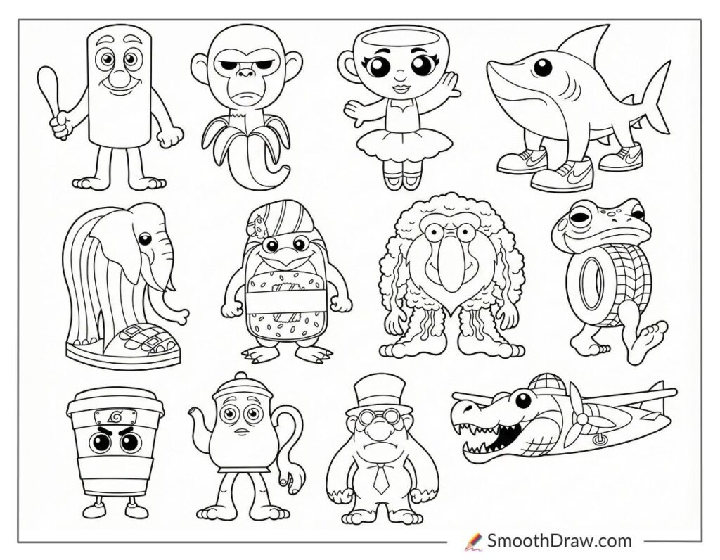 22 Brainrot Coloring Pages (Free Printables)