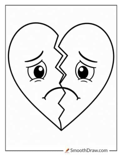 Broken Sad Coloring Page