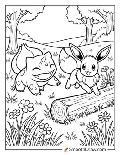 Bulbasaur And Eevee Playing