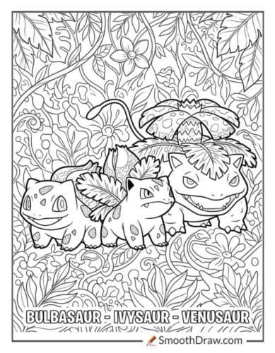Bulbasaur Evolution Coloring Page