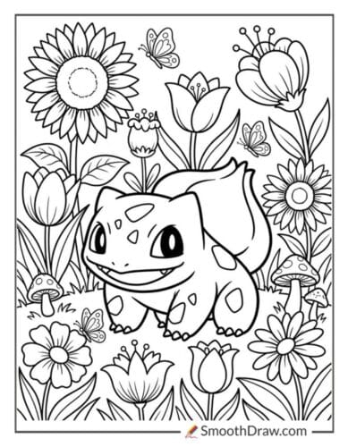 Bulbasaur In A Flower Meadow