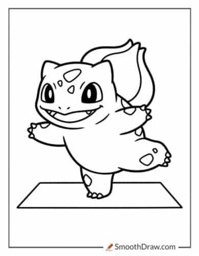 Bulbasaur Practicing Yoga