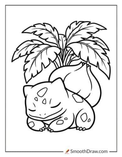 Bulbasaur Sleeping Under A Leaf