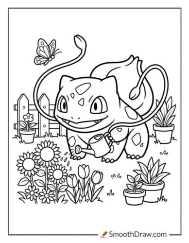 Bulbasaur Watering Flowers