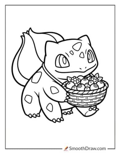 Bulbasaur With A Basket Of Berries