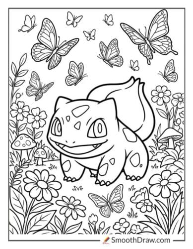 Bulbasaur With Butterfly Friends