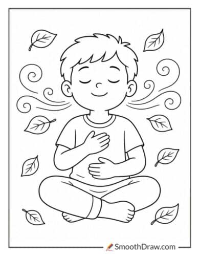 Calm Child Taking Deep Breaths