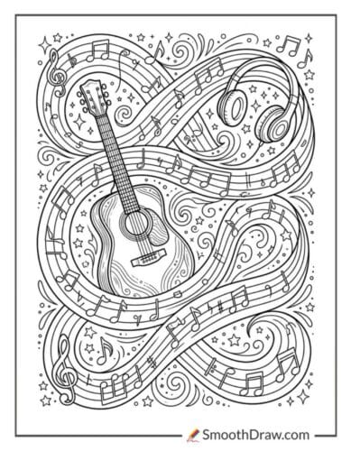 Calm Music Notes Pattern