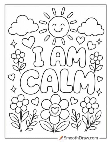 Calming Affirmations Coloring Sheet