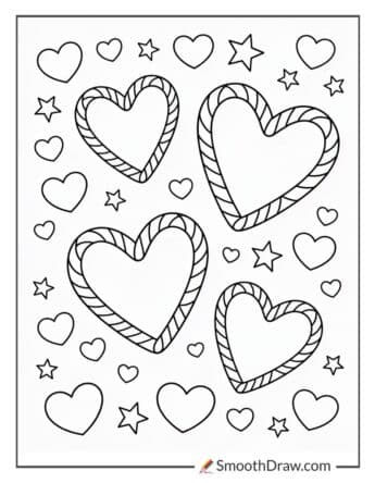 Candy Cane Hearts On Valentine Theme
